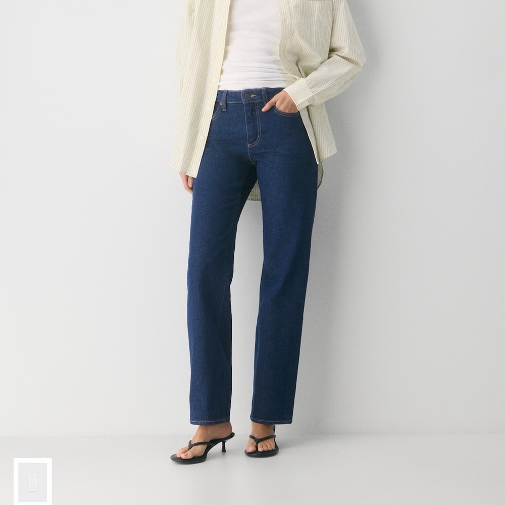 BRAND NEW ARITZIA Denim Forum Straight-Leg Jeans in Deep Blue